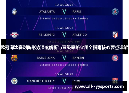 欧冠淘汰赛对阵形势深度解析与晋级策略实用全指南核心要点详解